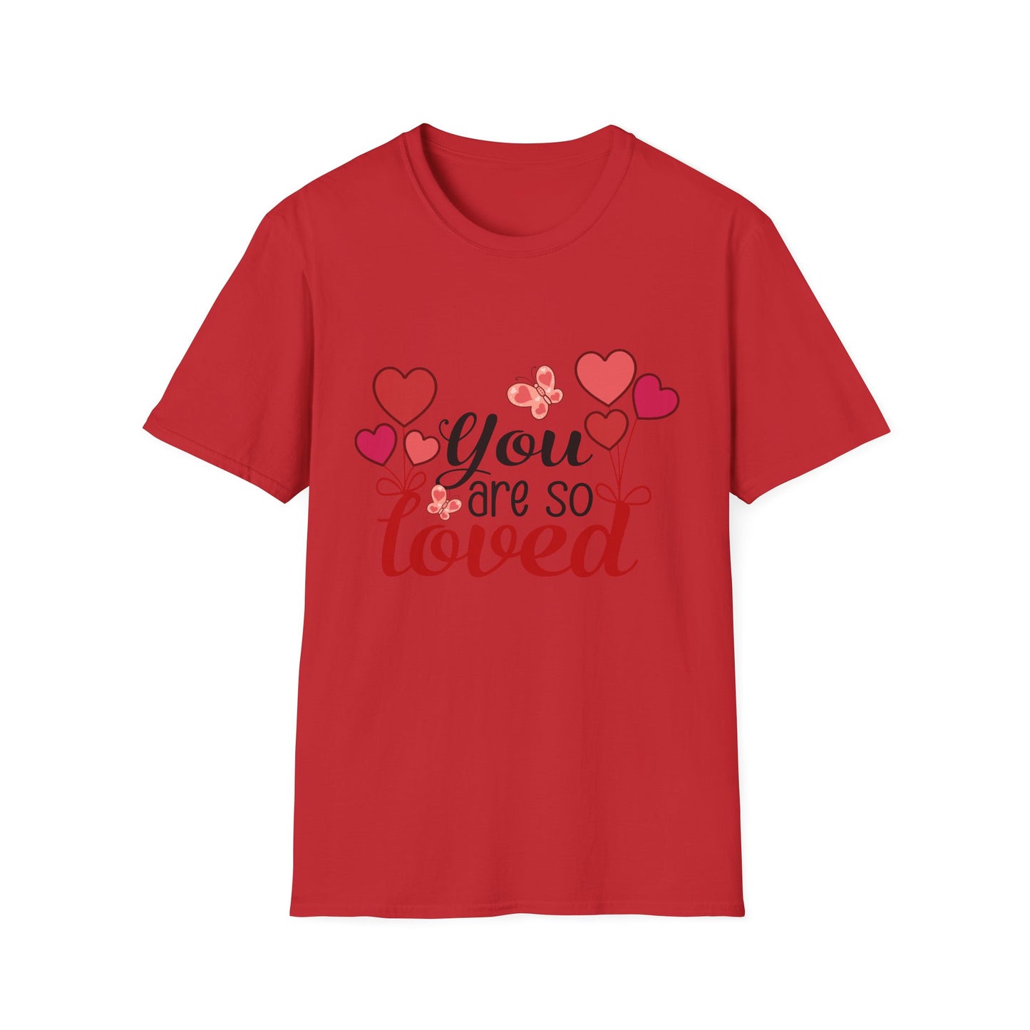 Romantic 'Love You' Heart Balloons & Butterflies T-Shirt - Sweet Valentine's Day & Anniversary Gift for Couples