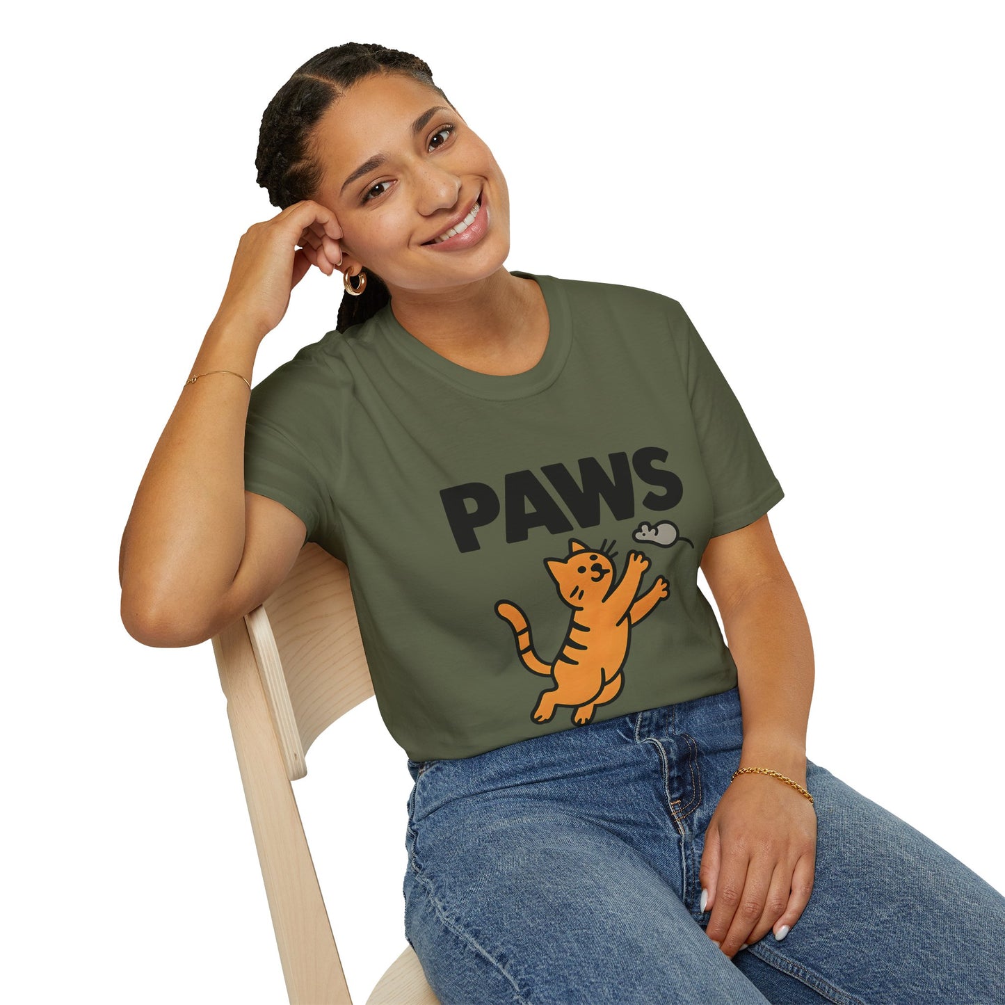 PAWS Cat Reach Minimal Graphic Tee