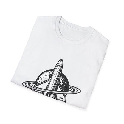 Epic Space Shuttle T-Shirt | Vintage Cosmic Saturn & Moon Tee | Stellar Astronomy & Science Fan Apparel | Explore the Galaxy!