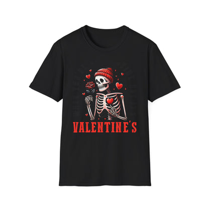 Awesome 'Dead Inside' Skeleton Valentine's T-Shirt | Unique Sarcastic Anti-Love Tee Gift for Emo & Goth Souls