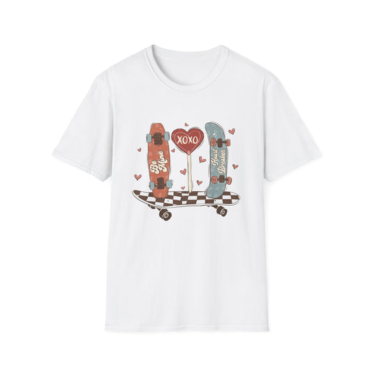 Retro Skateboard Valentine's T-Shirt | Be Mine Heart Breaker XOXO Tee | Trendy Vintage Skater Love Graphic Shirt