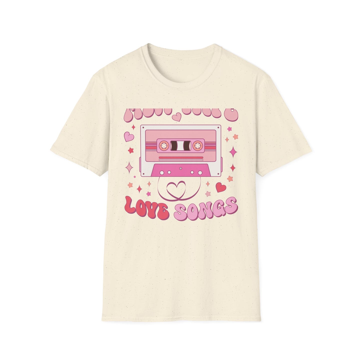 Groovy Mix Tape Love Songs T-Shirt | Retro Cassette Music Lover Tee | Sweet Vintage Valentine's Day Gift
