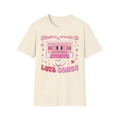 Groovy Mix Tape Love Songs T-Shirt | Retro Cassette Music Lover Tee | Sweet Vintage Valentine's Day Gift
