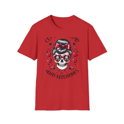 Epic Anti-Valentines Skull T-Shirt - Sarcastic "Cupid Is Stupid" Tee for Edgy Souls