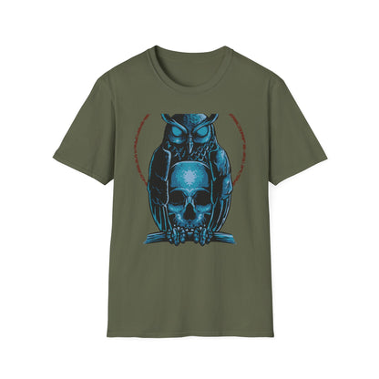 Epic Mystic Owl & Skull T-Shirt – Striking Gothic Wisdom Tee | Unique Dark Fantasy Apparel Gift