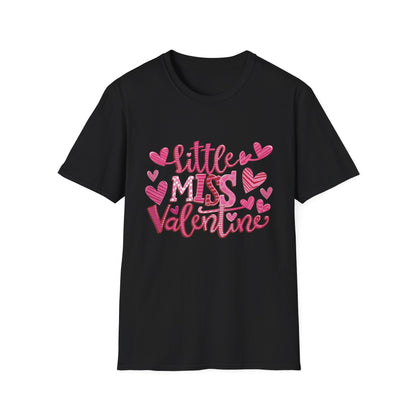 Adorable Little Miss Valentine T-Shirt | Girls' Cute Pink Hearts Tee | Perfect February 14th Gift for Kids