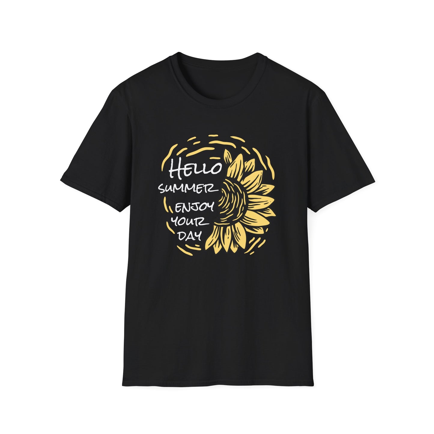 Radiant Half Sunflower T-Shirt | Unique Hand-Drawn Floral Tee for Sunny Vibes & Nature Lovers