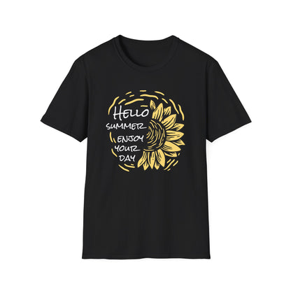 Radiant Half Sunflower T-Shirt | Unique Hand-Drawn Floral Tee for Sunny Vibes & Nature Lovers
