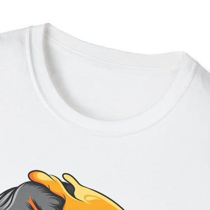 Bold Melting Emoji Skull T-Shirt | Unique Split Face Graphic Tee | Edgy Dual Personality Statement Top
