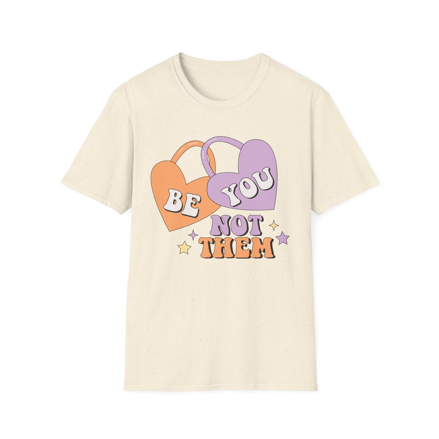 Inspiring 'Be You Not Them' T-Shirt | Retro Heart Self-Love Tee for Women & Teens | Empowering Groovy Style
