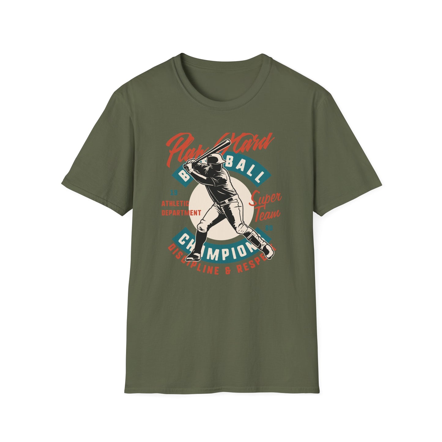 Classic Baseball Play Hard Champion T-Shirt | Vintage Athletic Department Super Team Tee | Dynamic Sports Fan Gift