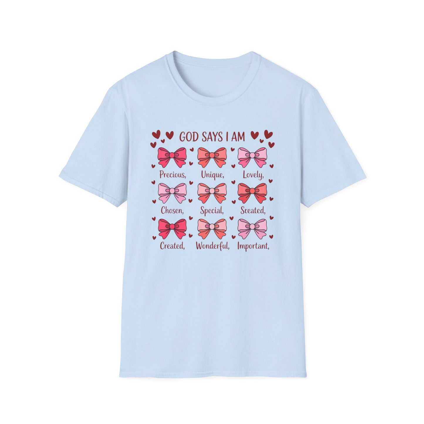 God Says I Am Precious Unique Lovely T-Shirt | Empowering Christian Affirmation Tee for Women & Girls | Faith & Self-Worth Gift
