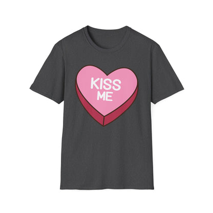 Adorable "Kiss Me" Conversation Heart T-Shirt | Sweet Valentine's Day Tee | Cute Romantic Candy Design Gift