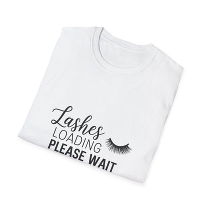 Lashes Loading Funny T-Shirt | Eyelash Lover & Makeup Artist Tee | Trendy Beauty Glam Shirt Gift