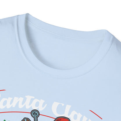 Epic Santa Biker T-Shirt - Cool Christmas Motorcycle Tee | Funny Holiday Rider Apparel Gift for Men & Women | 'Santa Is Coming To Town'