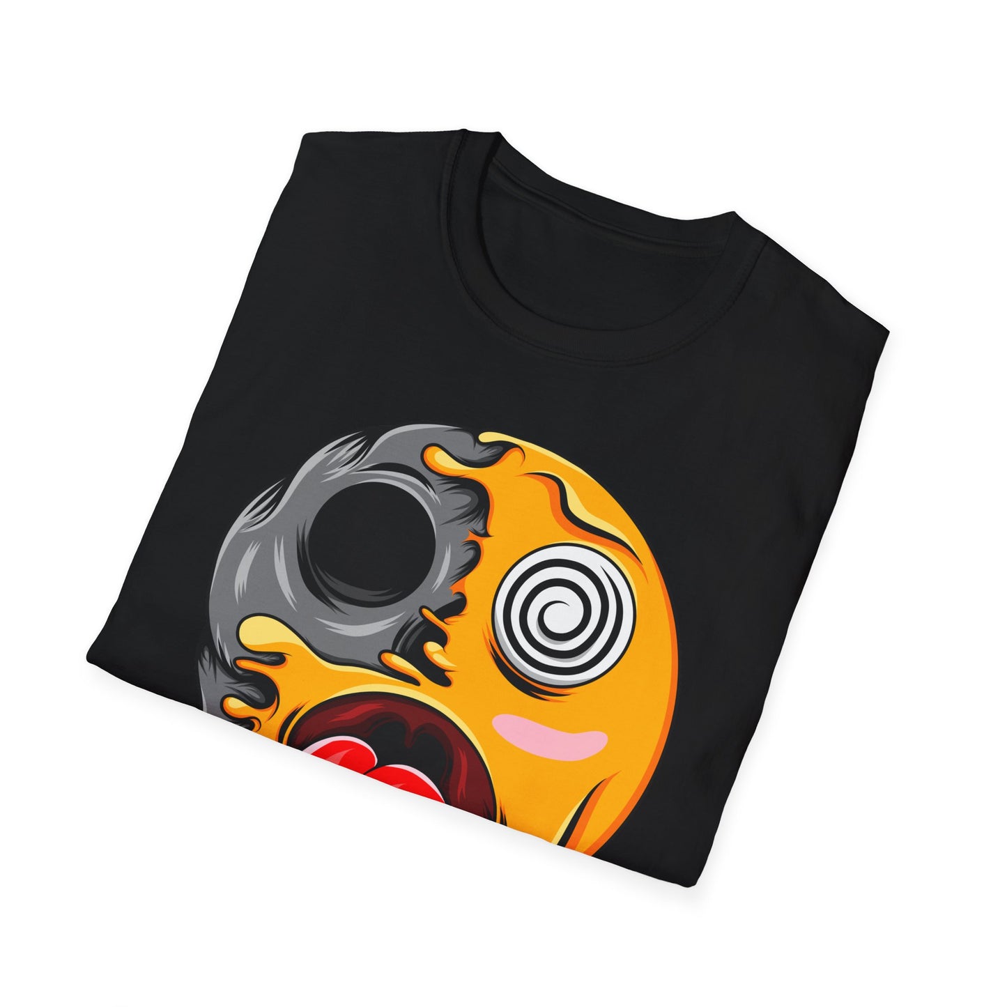 Trippy Melting Skull Emoji T-Shirt - Unique Psychedelic Graphic Tee | Cool Streetwear Statement Gift