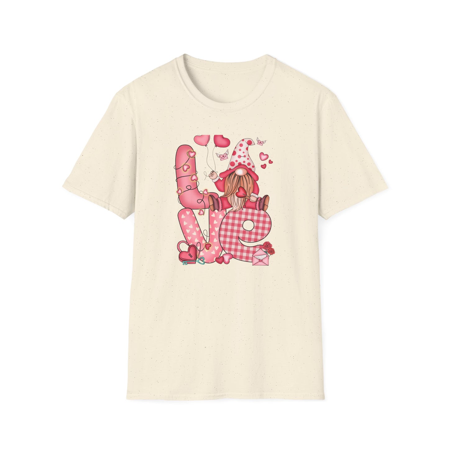 Charming Valentine's Gnome LOVE T-Shirt | Cute Hearts & Romantic Holiday Tee for Couples & Sweethearts