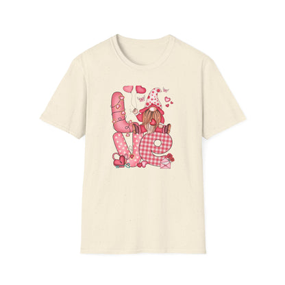 Charming Valentine's Gnome LOVE T-Shirt | Cute Hearts & Romantic Holiday Tee for Couples & Sweethearts