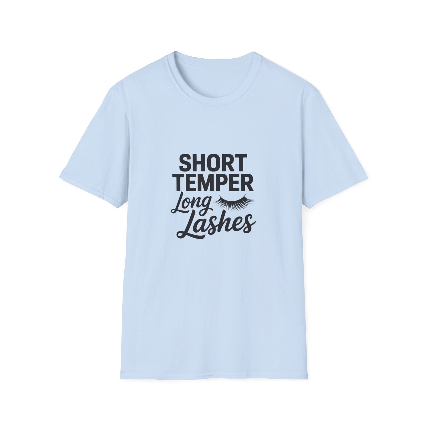 Fierce Short Temper Long Lashes T-Shirt | Sassy Women's Funny Beauty Quote Tee | Perfect Gift for Her, Trendy Attitude Top