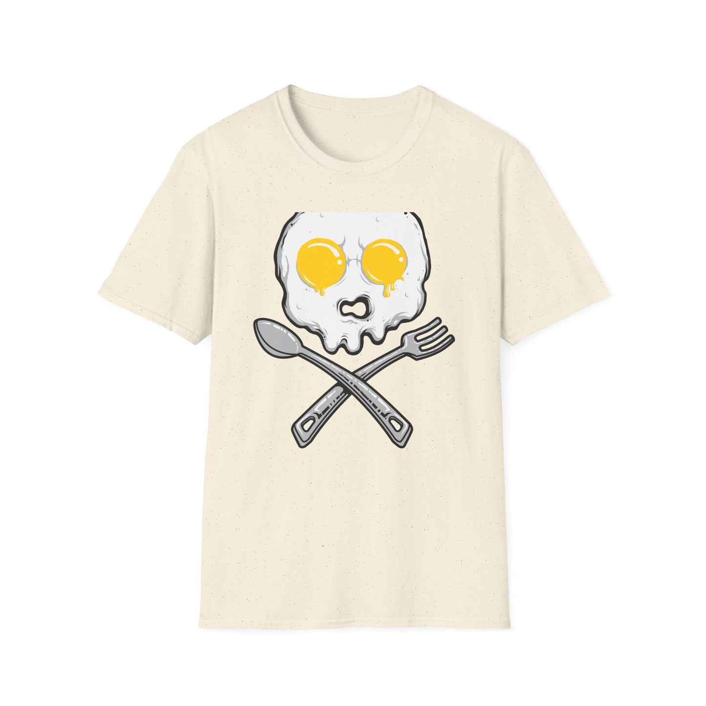 Epic Fried Egg Skull & Cross Utensils T-Shirt | Breakfast Lover & Chef Foodie Graphic Tee