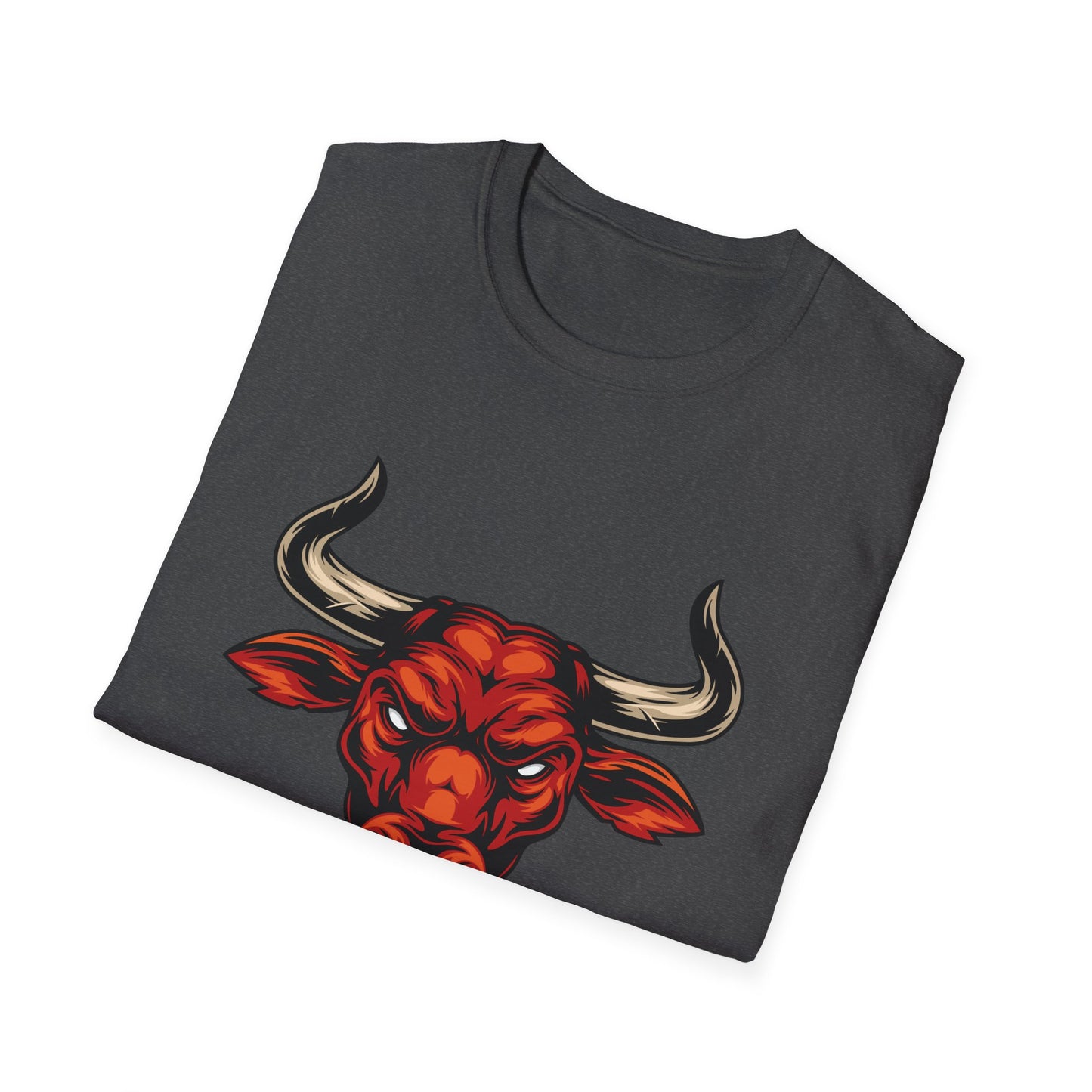 Fierce Red Bull Head T-Shirt - Unleash Power & Strength. Dynamic Bull Zodiac Tee for Men & Bold Statement