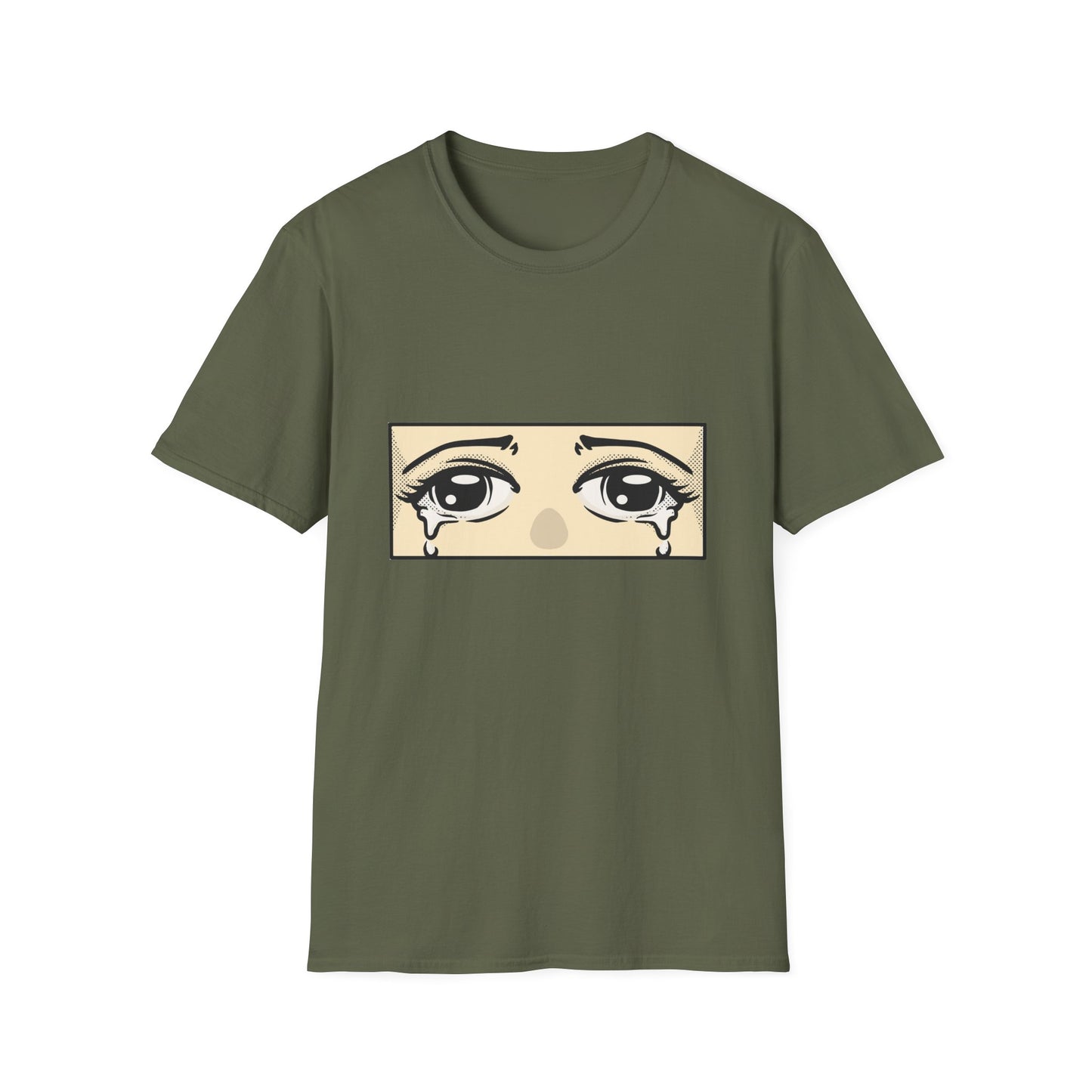 Iconic Crying Anime Eyes T-Shirt | Emotional Manga Sad Girl Aesthetic Pop Art Tee | Vintage Retro Comic Style