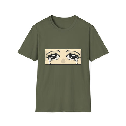 Iconic Crying Anime Eyes T-Shirt | Emotional Manga Sad Girl Aesthetic Pop Art Tee | Vintage Retro Comic Style