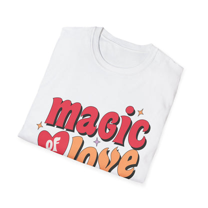 Enchanting 'Magic of Love' Groovy T-Shirt | Retro Valentine's Day Heart Tee | Whimsical, Cute & Romantic Gift