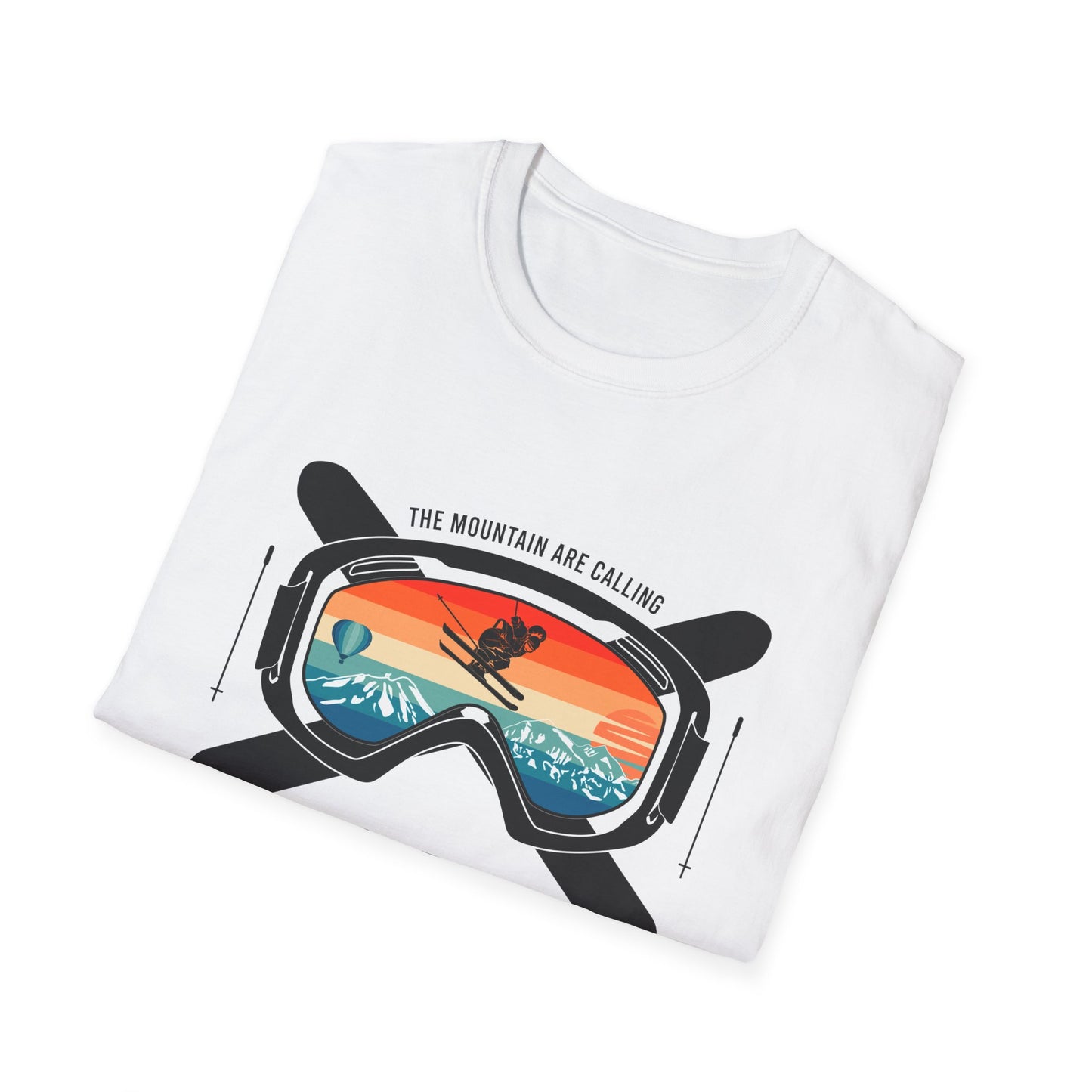 Epic Montana Ski Goggles T-Shirt - Vintage Sunset Mountain Adventure Tee for Skiers & Winter Sports Fans | The Mountain Are Calling
