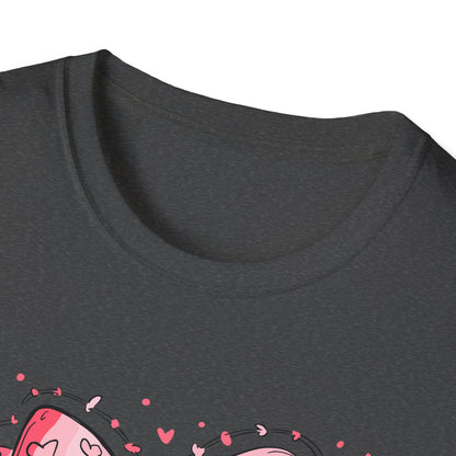 Sweet Cherries & Heart Bow T-Shirt | Adorable Pink Love Design Tee for Women - Perfect Gift