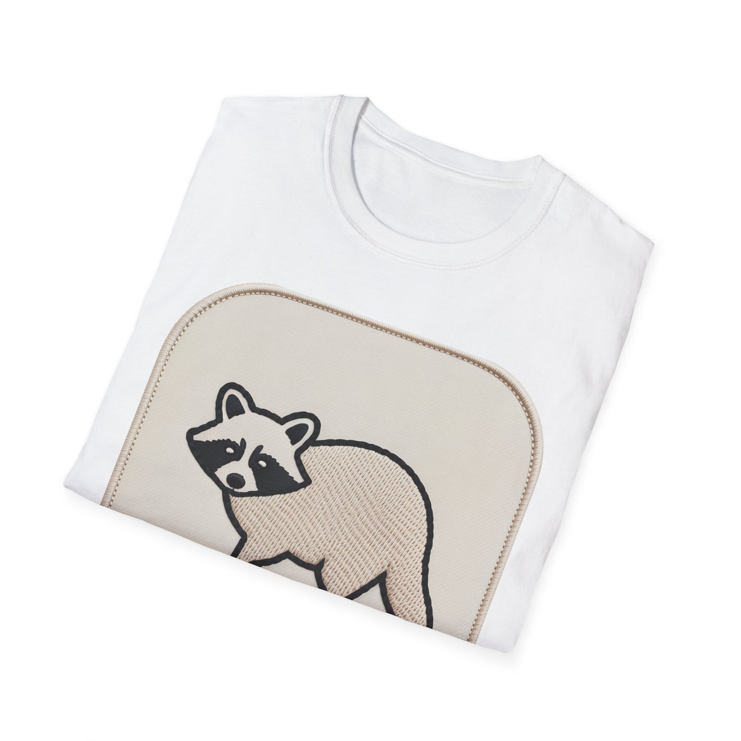 Hilarious Raccoon "Snacks Required" T-Shirt | Cute Embroidered Look Animal Lover & Foodie Gift | Unique Soft Tee