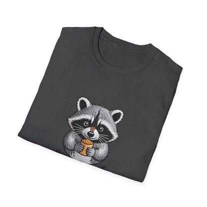 Epic Raccoon Snack T-Shirt | Funny 'Snack First Mood Second' French Fry Lover Tee | Adorable Animal Graphic Gift
