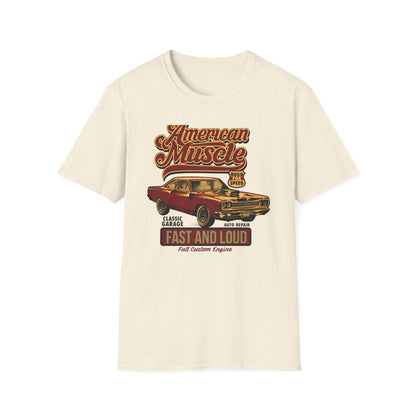 Epic American Muscle Car T-Shirt | Vintage 1968 Hot Rod Enthusiast Tee | Fast & Loud Garage Style for Men