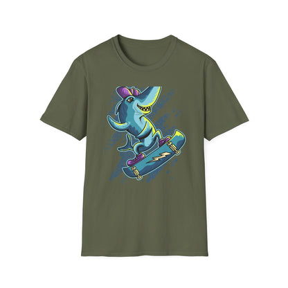 Epic Skater Shark T-Shirt | Rad Retro Skateboard Animal Graphic Tee | Cool Streetwear Apparel for Skate Lovers
