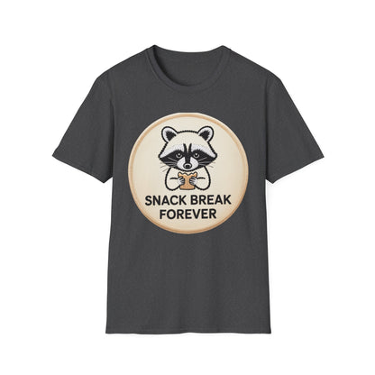 Hilarious Raccoon Snack Break Forever T-Shirt - Cute Foodie Animal Lover Tee | Trendy & Comfy Graphic Top