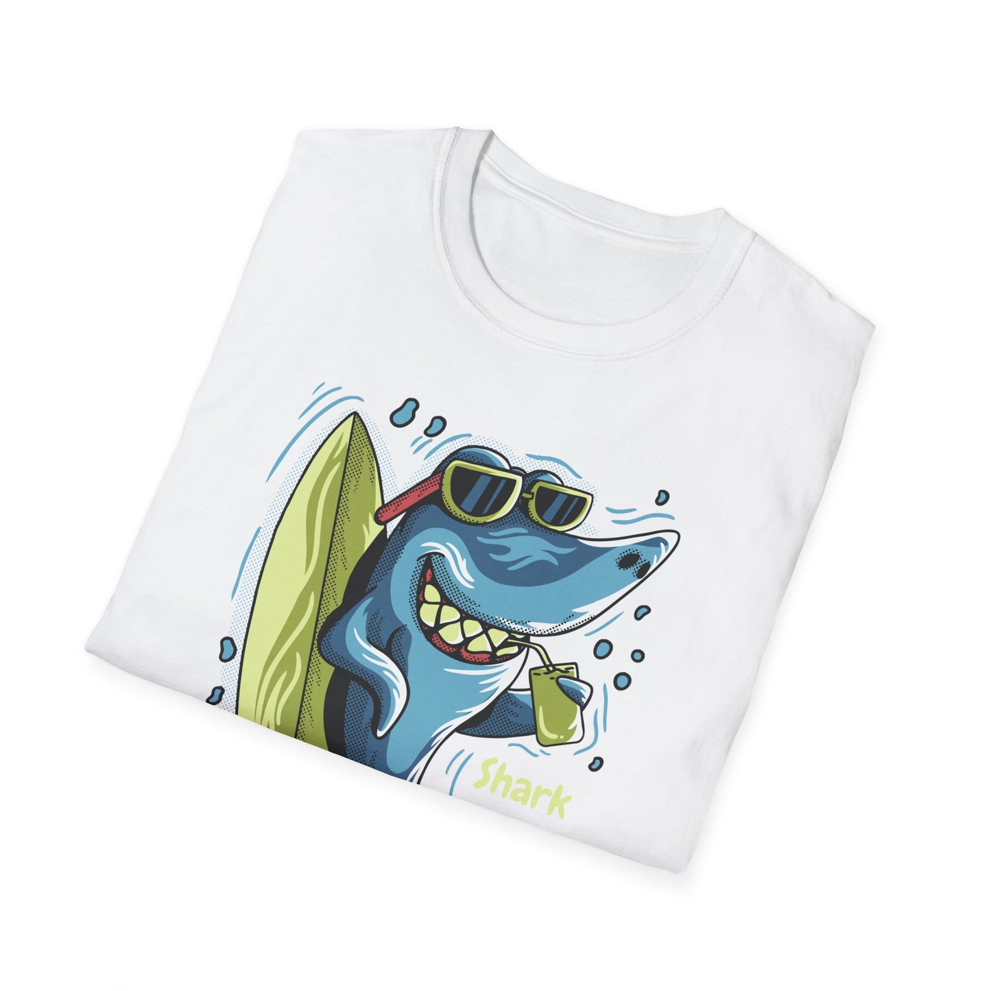 Chill Shark Summer Surfer T-Shirt | Funny Beach Vacation & Ocean Lover Tee | Awesome Ocean Vibes Gift for Men & Women