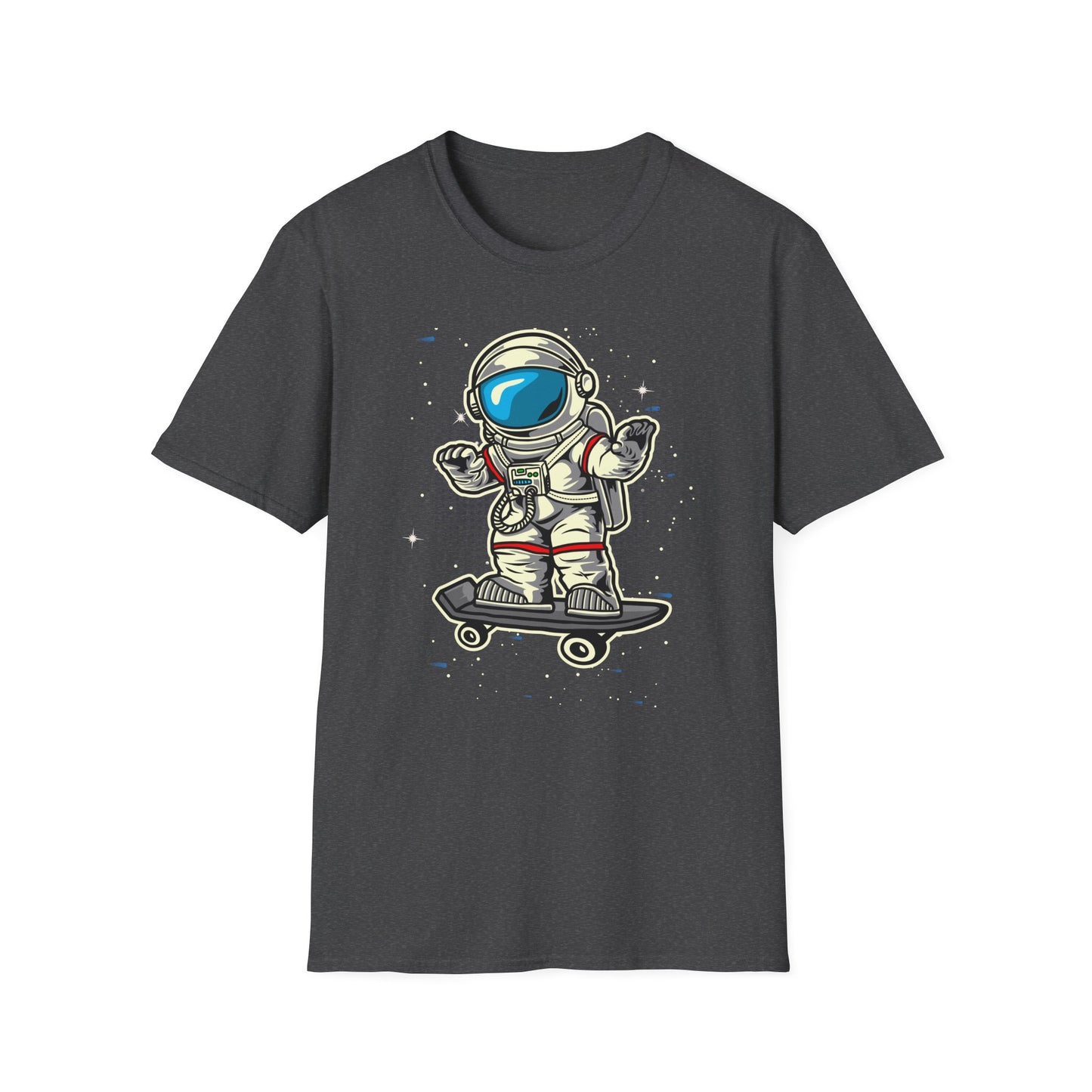 Radical Astronaut Skateboard T-Shirt | Awesome Space Skater Graphic Tee for Sci-Fi & Skate Fans | Unisex Stellar Design