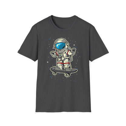 Radical Astronaut Skateboard T-Shirt | Awesome Space Skater Graphic Tee for Sci-Fi & Skate Fans | Unisex Stellar Design