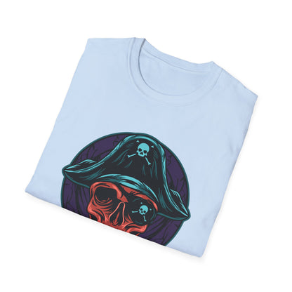 Epic Pirate Skull T-Shirt | Bold Tricorn Hat & Eye Patch Graphic Tee | Unique Adventure Apparel for Pirate Fans