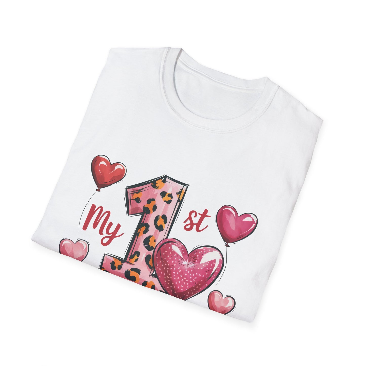 My 1st Valentine's Day Baby T-Shirt - Adorable Leopard Heart Infant Tee | Unique Milestone Gift
