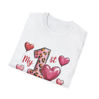 My 1st Valentine's Day Baby T-Shirt - Adorable Leopard Heart Infant Tee | Unique Milestone Gift