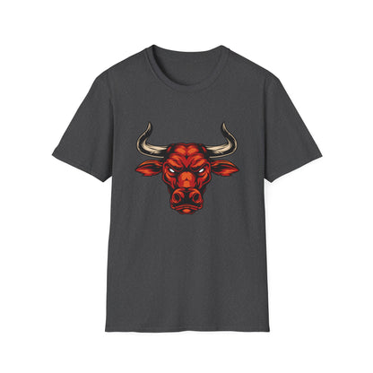 Fierce Red Bull Head T-Shirt | Powerful Animal Spirit Tee | Bold Strength & Determination Design for Men & Women