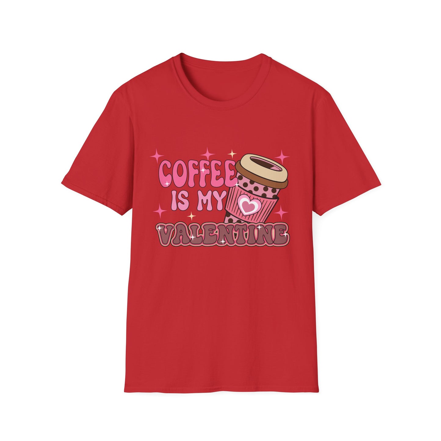 Coffee Is My Valentine T-Shirt - Cozy Retro Coffee Lover Tee | Cute Valentine's Day & Galentine's Gift for Her | Aesthetic Design