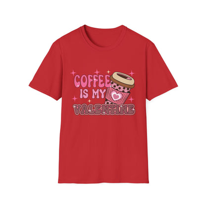 Coffee Is My Valentine T-Shirt - Cozy Retro Coffee Lover Tee | Cute Valentine's Day & Galentine's Gift for Her | Aesthetic Design
