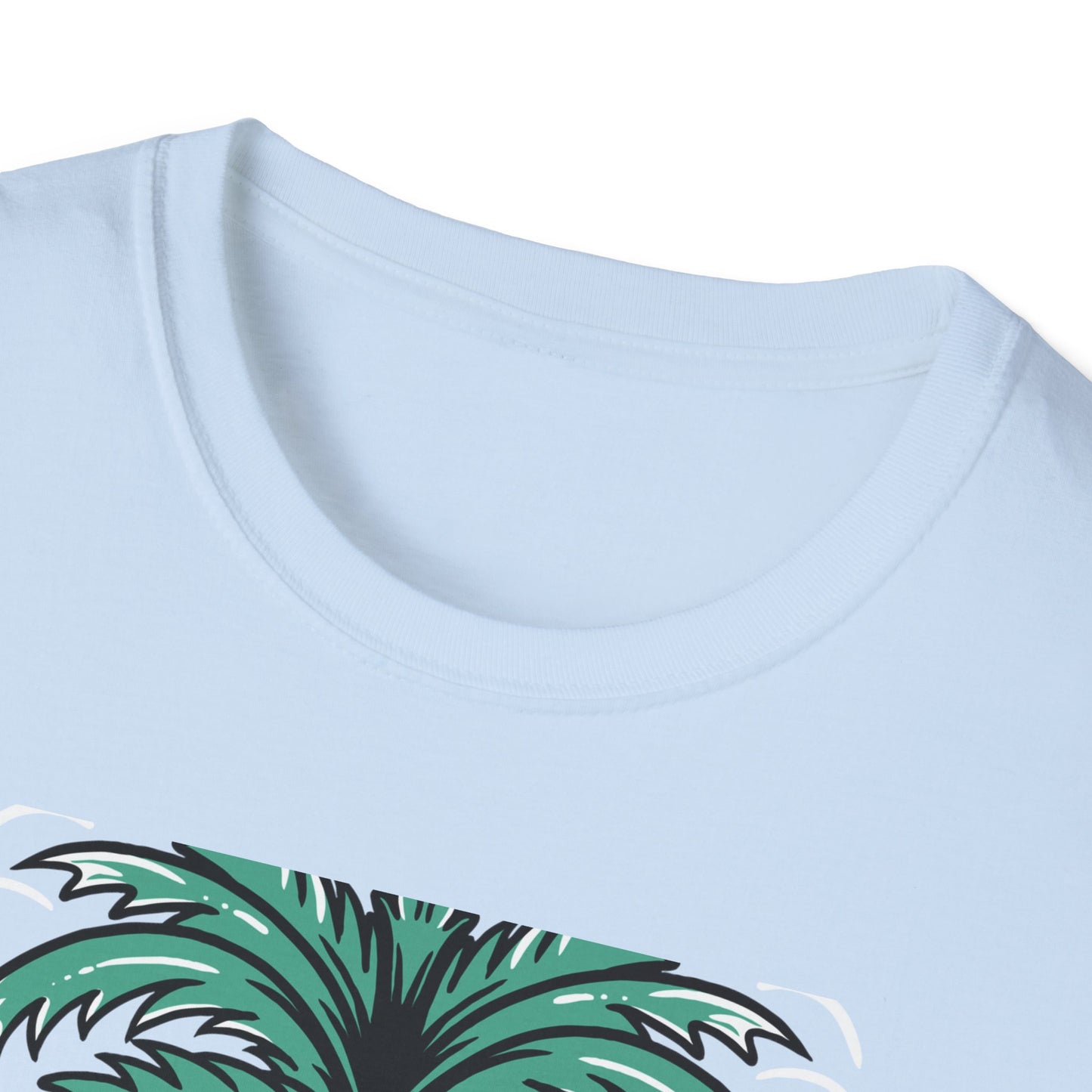 Vibrant Summer Guitar T-Shirt: Cool Palm Tree & Acoustic Beach Tee | Essential Music Lover Vacation Shirt