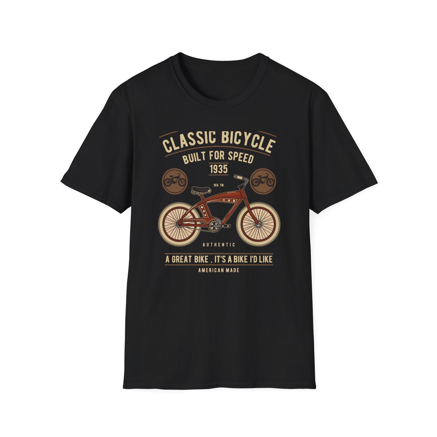 Legendary 1935 Classic Bicycle T-Shirt - Authentic Vintage Cycling Enthusiast Tee | American Made Retro Bike