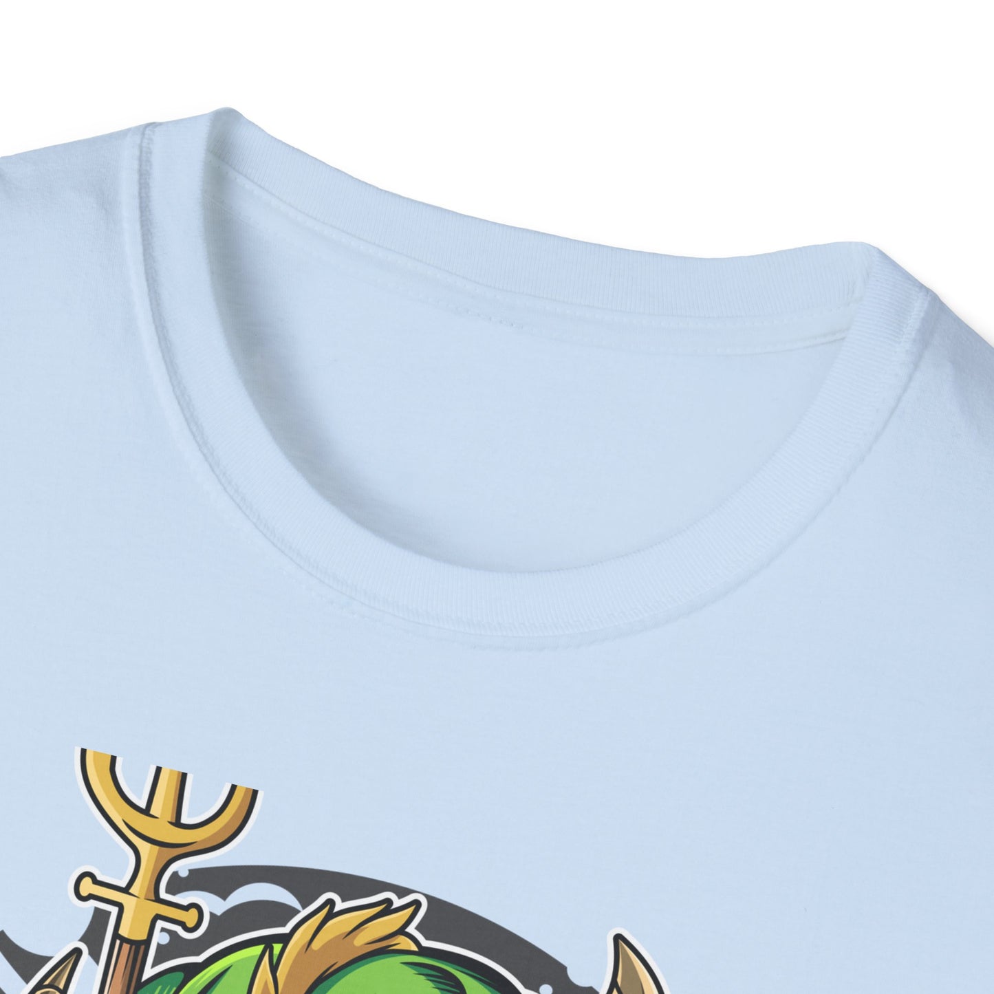 Wicked Mischievous Green Imp T-Shirt | Cool Cartoon Devil with Trident & Checkered Pants | Edgy Graphic Tee