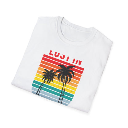 Lost In Hawaii T-Shirt | Retro Sunset Palm Trees Beach Vacation Tee | Trendy Island Life Souvenir Gift Top