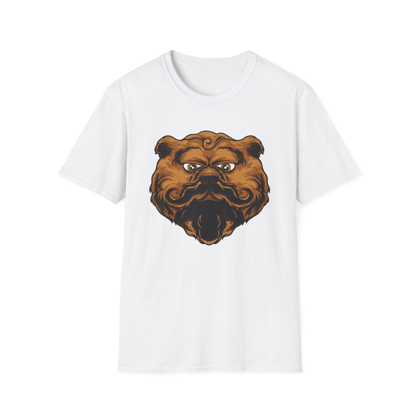 Dapper Grumpy Bear T-Shirt | Fierce Gentleman Animal Lover Tee | Unique Mustache Beard Design Gift
