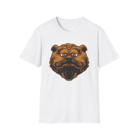 Dapper Grumpy Bear T-Shirt | Fierce Gentleman Animal Lover Tee | Unique Mustache Beard Design Gift